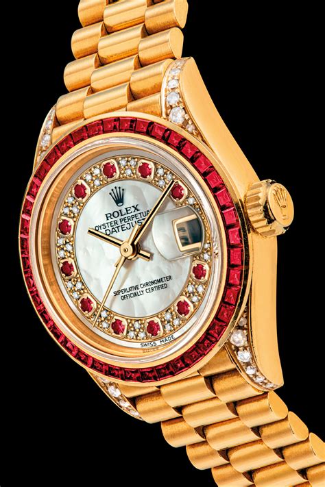 ruby and diamond rolex watch|Rolex ruby sapphire bezel.